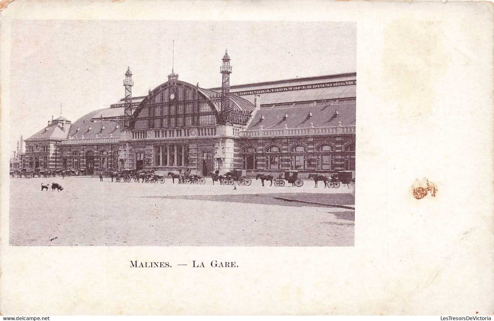 BELGIQUE - Malines - La Gare - Voitures - Vue Générale - Face à L'entrée - Animé - Carte Postale Ancienne - Mechelen