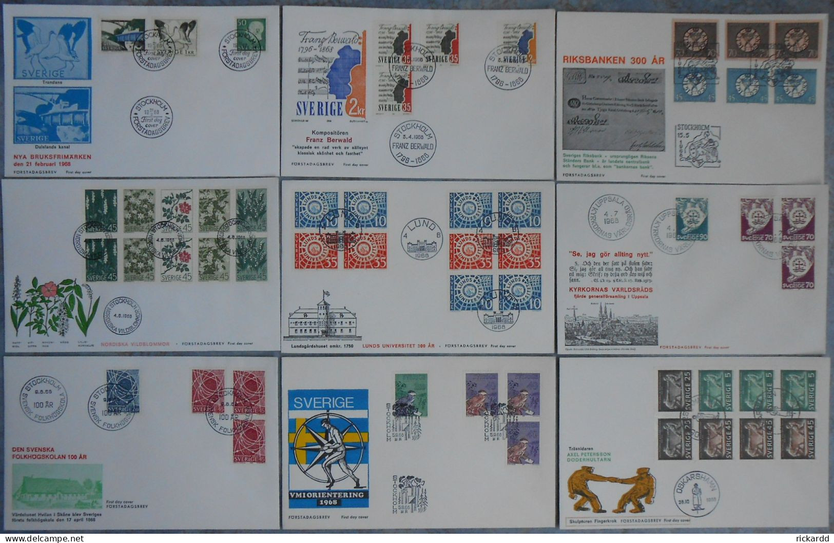 Sweden - 10 Different FDC 1968 *ILLUSTRATED* - FDC