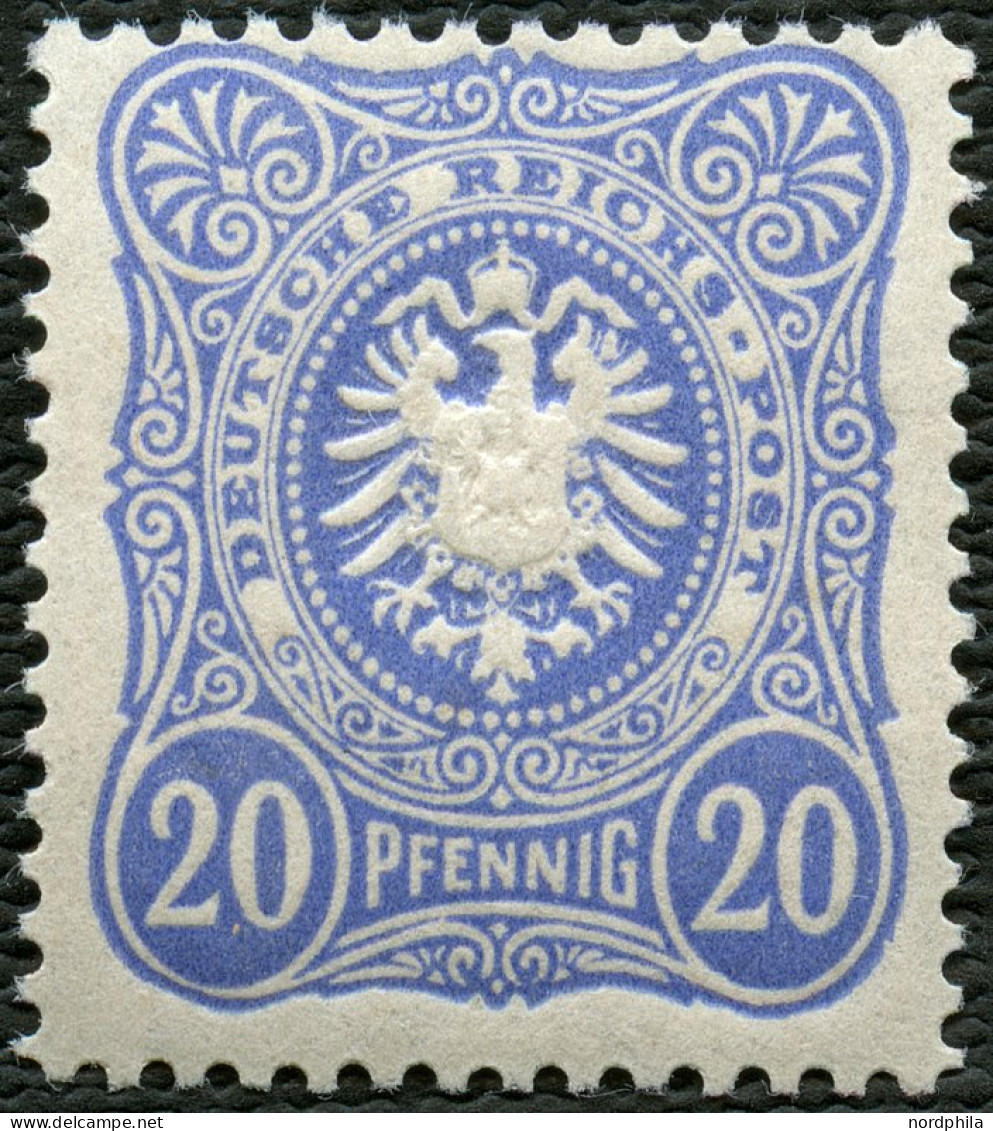 Dt. Reich 42ba **, 1885, 20 Pf. Lebhaftultramarin, Postfrisch, Pracht, Attestkopie Wiegand Eines Ehemaligen Viererblocks - Nuevos