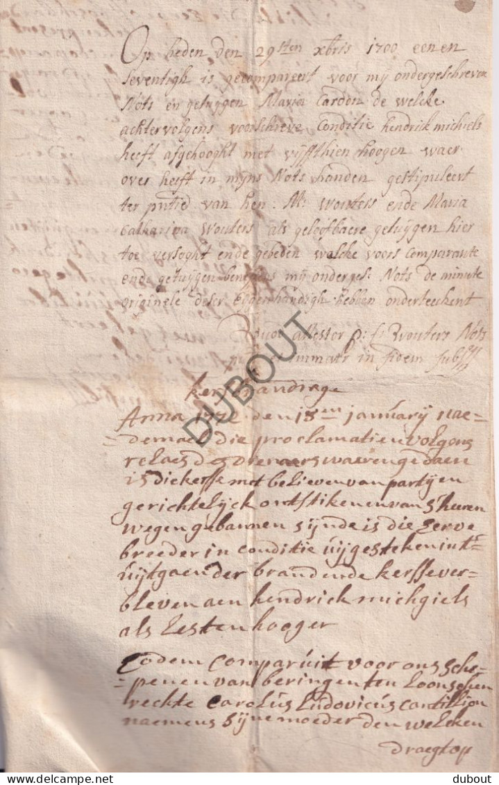 Beringen - Notarisakte 1771 Verkoop (V3053) - Manuscrits