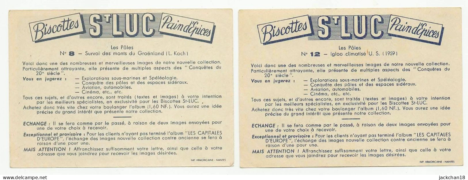 -- St LUC BISCOTTES PAIN D'EPICES / LES PÔLES N° 8 Et 12 / Survol Des Monts Du Groënland - Igloo Climatisé U.S. (1959) - Other & Unclassified