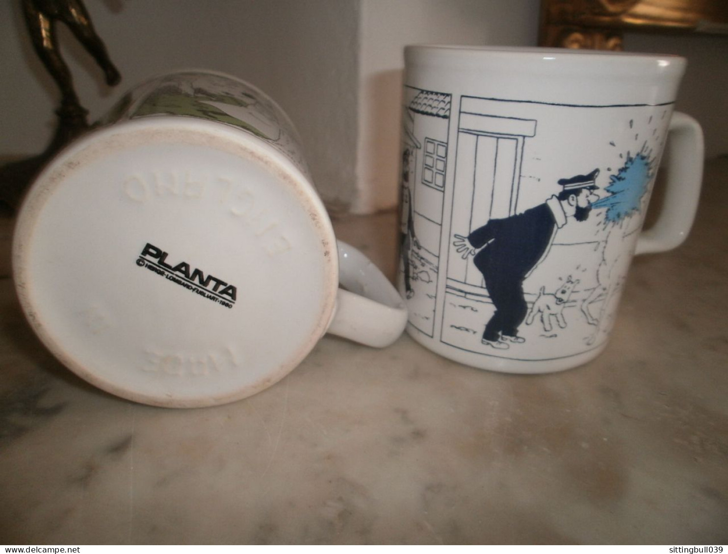 Hergé. Le Capitaine Haddock Crache Sur Un Lama. RARE MUG PUB PLANTA, Le Lombard 1980 - Autres & Non Classés