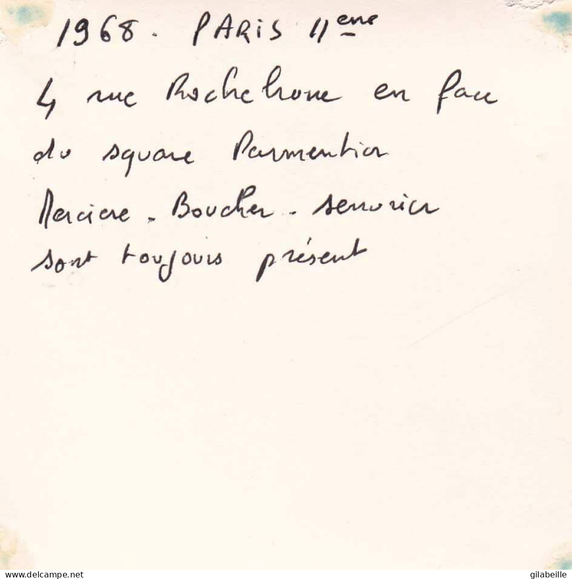 Photo Originale - 1968 - PARIS XI - 4 Rue Rochebrune -face Au Square - Boucher/merciere/serrurier Toujours Présents - Lugares