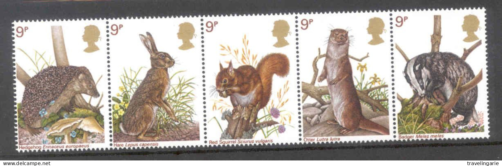Great Britain 1977 British Wildlife Strip Of 5 MNH ** - Otros & Sin Clasificación