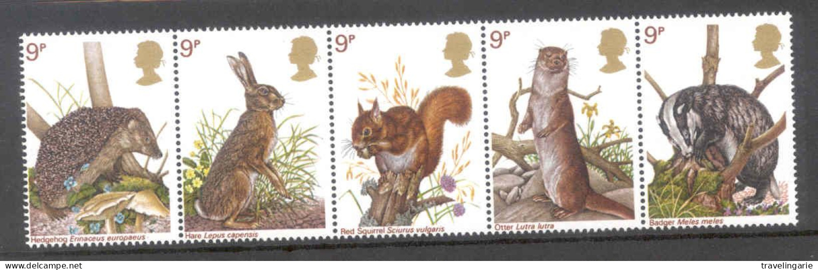 Great Britain 1977 British Wildlife Strip Of 5 MNH ** - Unused Stamps