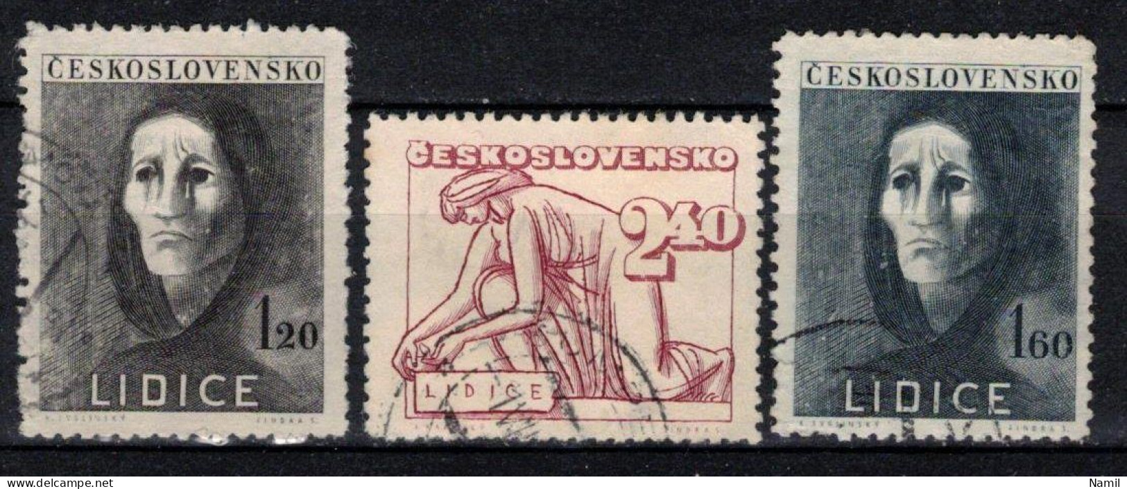 Tchécoslovaquie 1947 Mi 518-20 (Yv 446-8), Obliteré, - Oblitérés