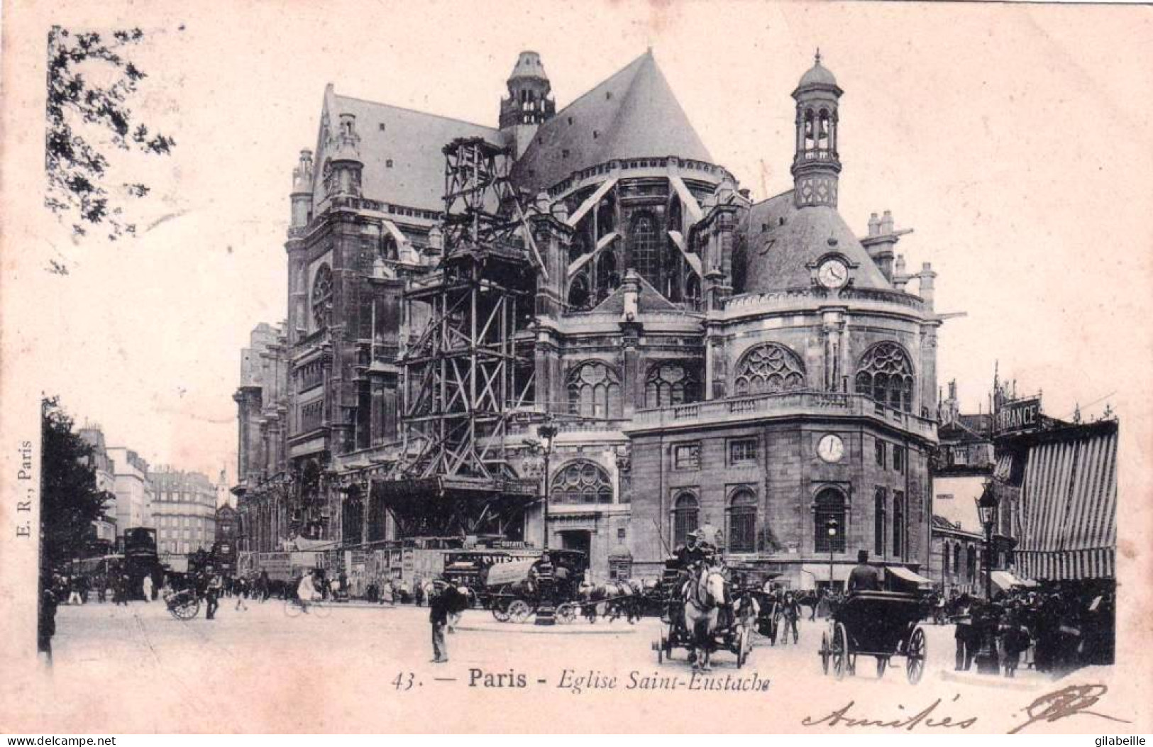 75 -  PARIS 01-  Rue Rambuteau - église Saint Eustache - Travaux Sur L'église - Echafaudages - Paris (01)