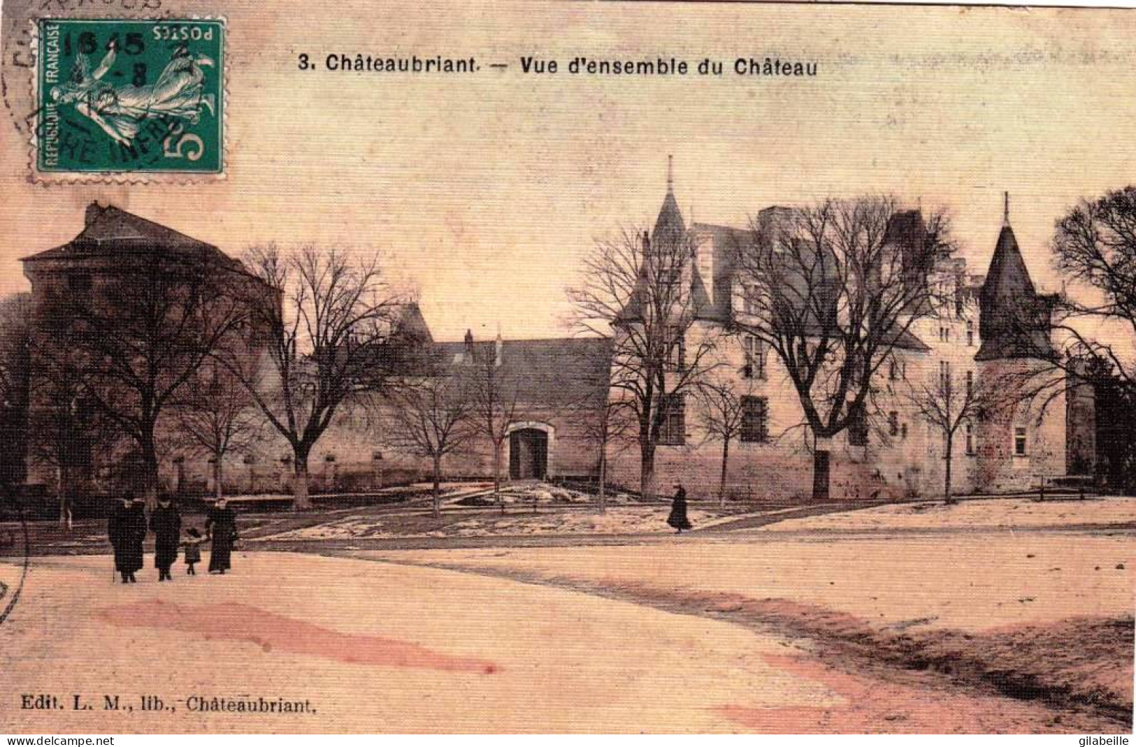 44 - Loire Atlantique -   CHATEAUBRIANT -  Vue D'ensemble Du Chateau - Carte Toilée - Châteaubriant