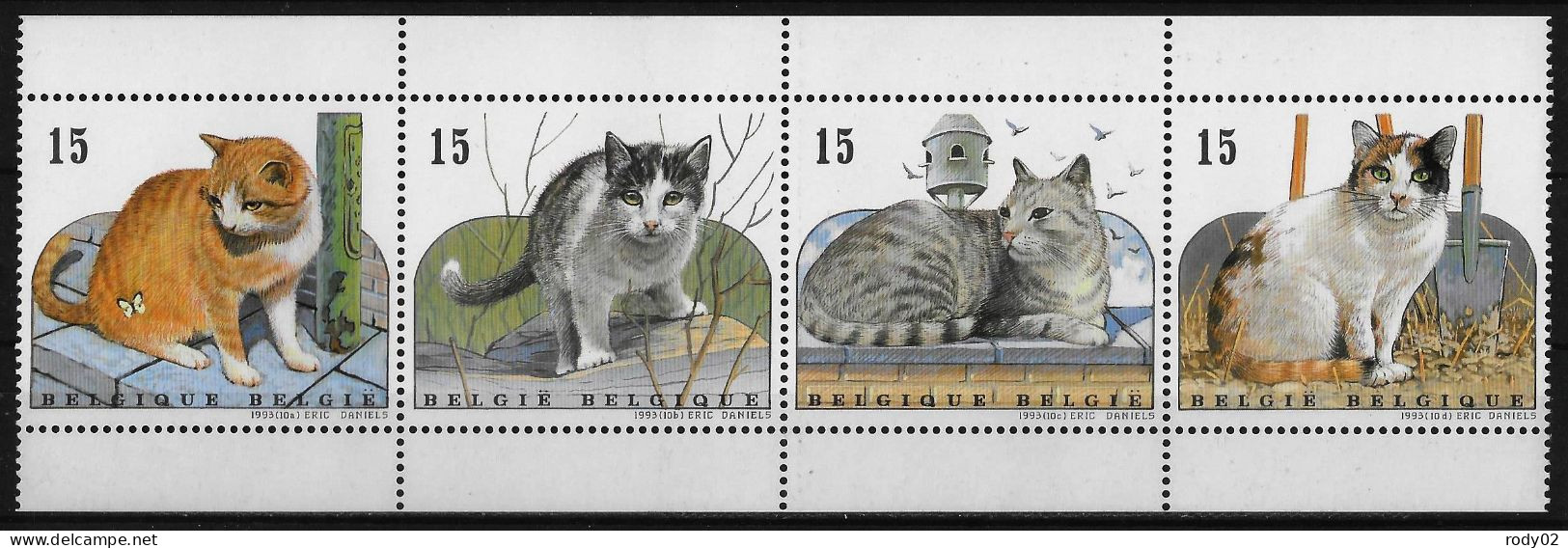 BELGIQUE - CHATS - N° 2521 A 2524 - NEUF** MNH - Domestic Cats