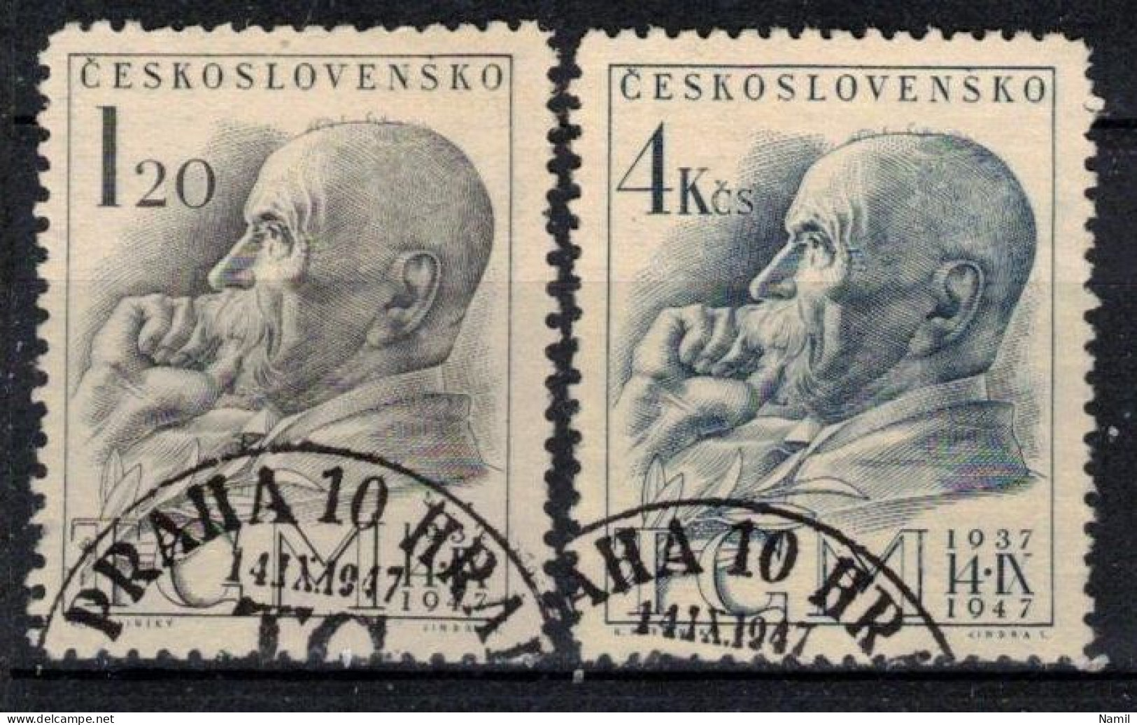 Tchécoslovaquie 1947 Mi 523-4 (Yv 453-4), Obliteré, - Used Stamps