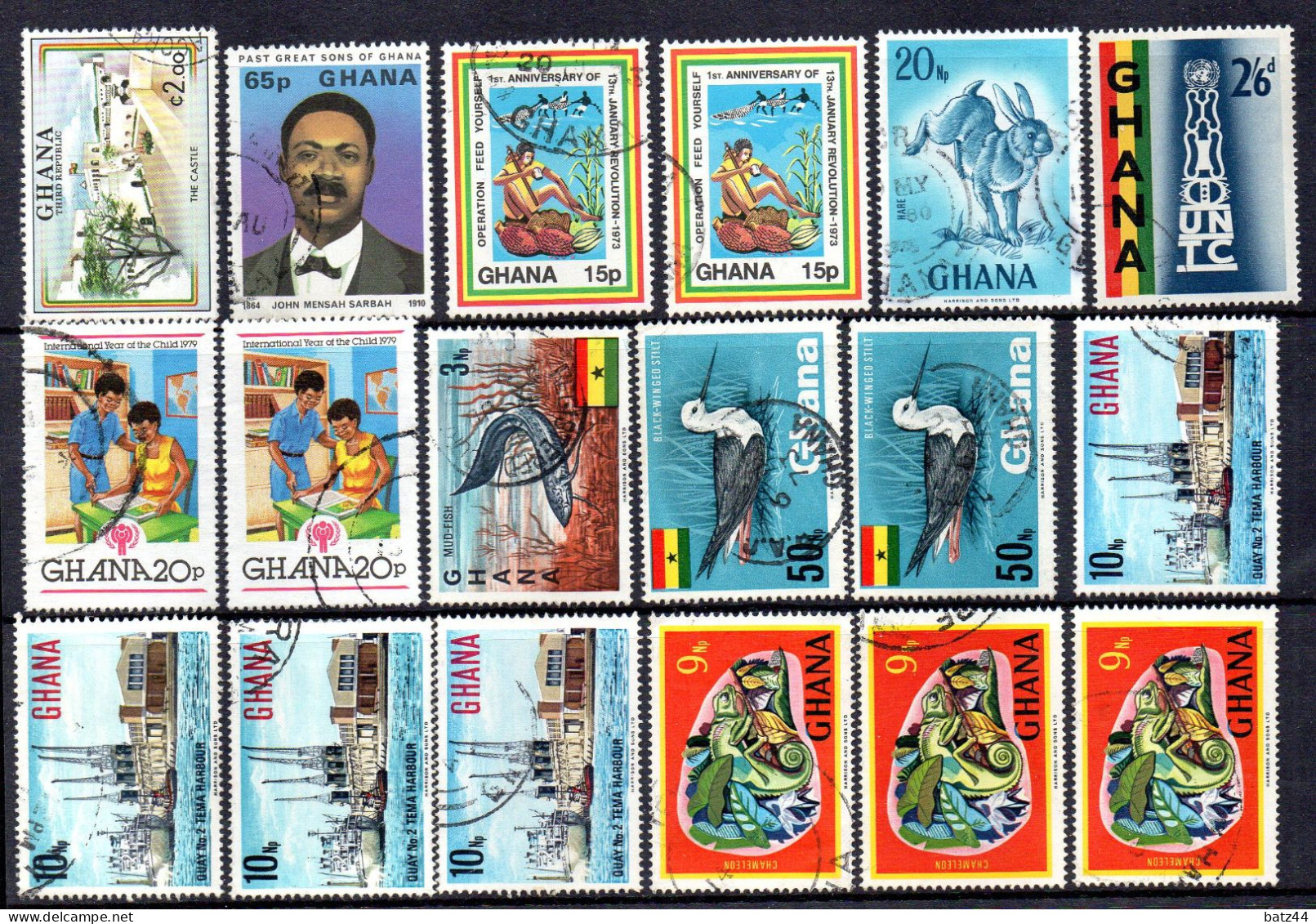 GHANA Petit Lot Timbres Tous Oblitéré / Used - Ghana (1957-...)