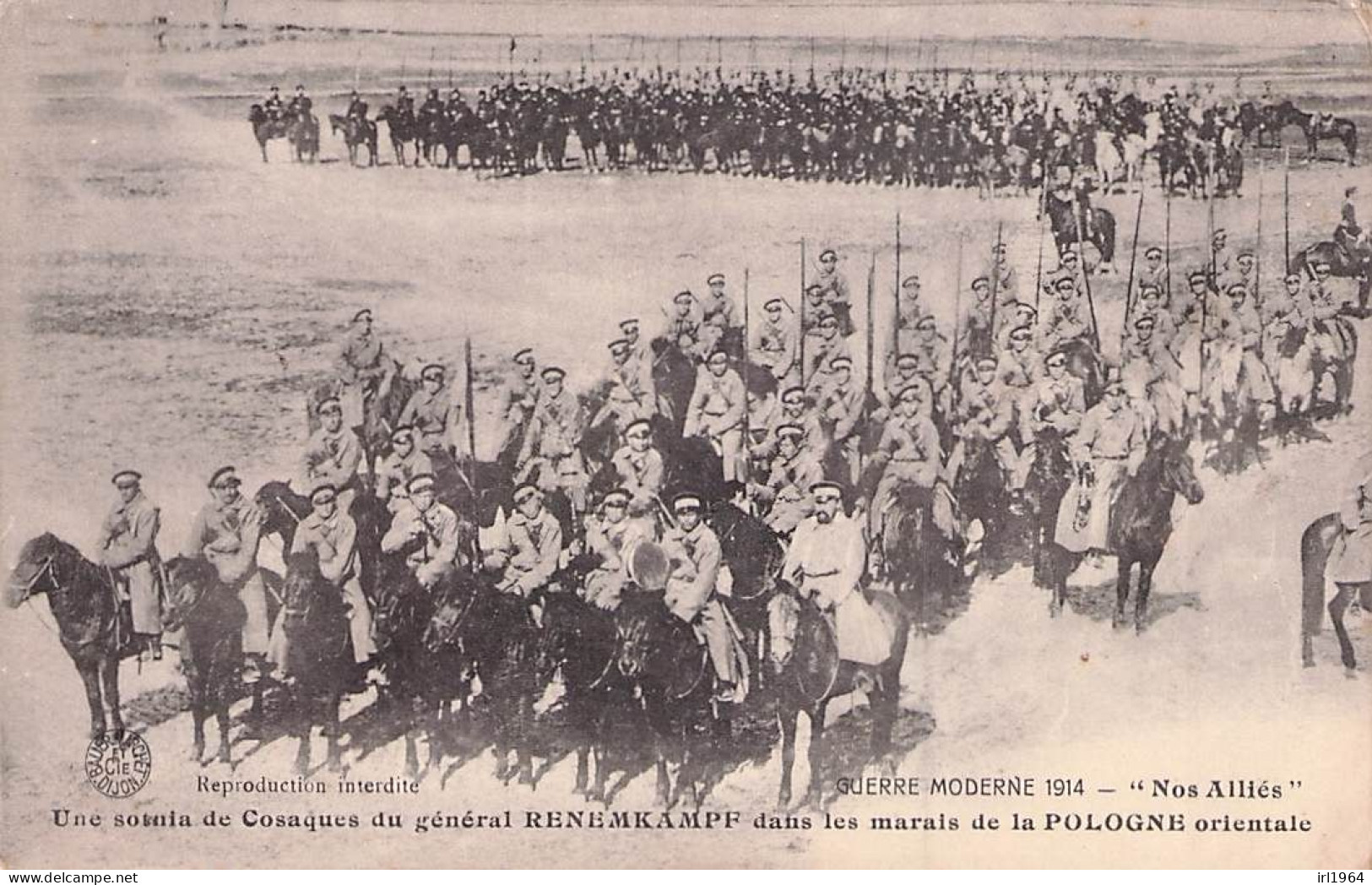 UNE SOTNIA DE COSAQUES DU GENERAL RENEMKAMPF DANS LE MARAIS DE POLOGNE ORIENTALE - Personnages