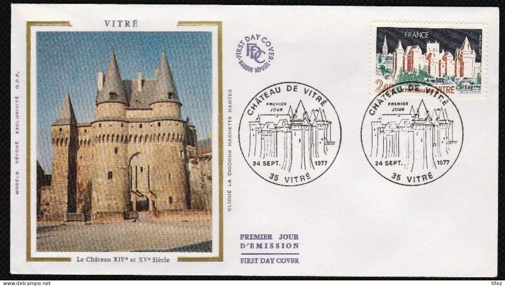 FDC/France/Année 1977 - N°1949 : Château De VITRE (1) - 1970-1979