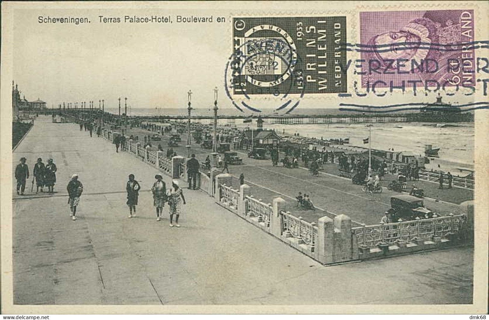 NETHERLANDS - SCHEVENINGEN - TERRAS PALACE-HOTEL - BOULEVARD EN PIER -  MAILED BY M.F. BROK  / STAMPS - 1930s (18224) - Scheveningen