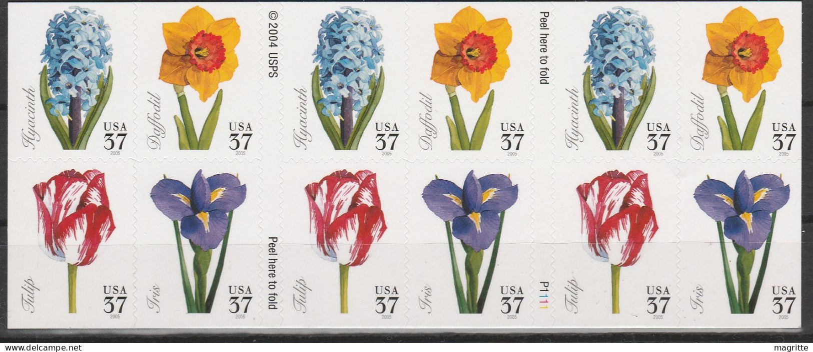 Usa 2005 Carnet Fleurs Du Printemps Tulipe Iris Jonquille Jacinthe Usa Spring Flowers Booklet Tulip Daffodil Hyacinth - 1981-...