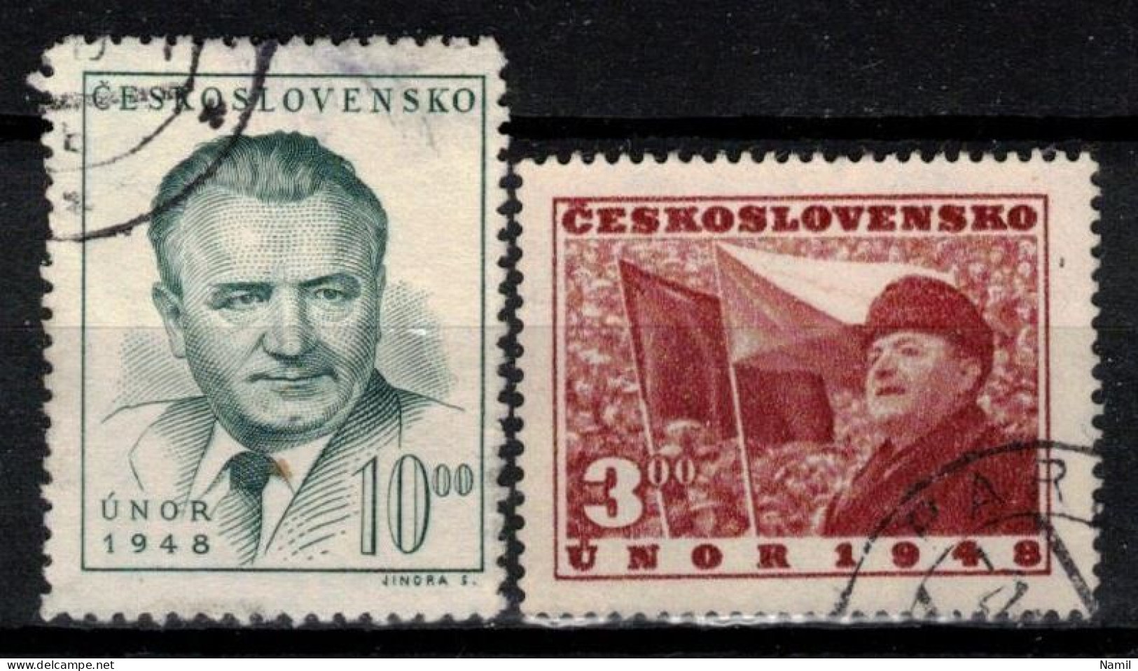 Tchécoslovaquie 1949 Mi 564-5 (Yv 488-9), Obliteré, - Oblitérés