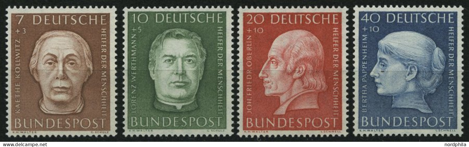 BUNDESREPUBLIK 200-03 **, 1954, Helfer Der Menschheit, Prachtsatz, Mi. 50.- - Unused Stamps