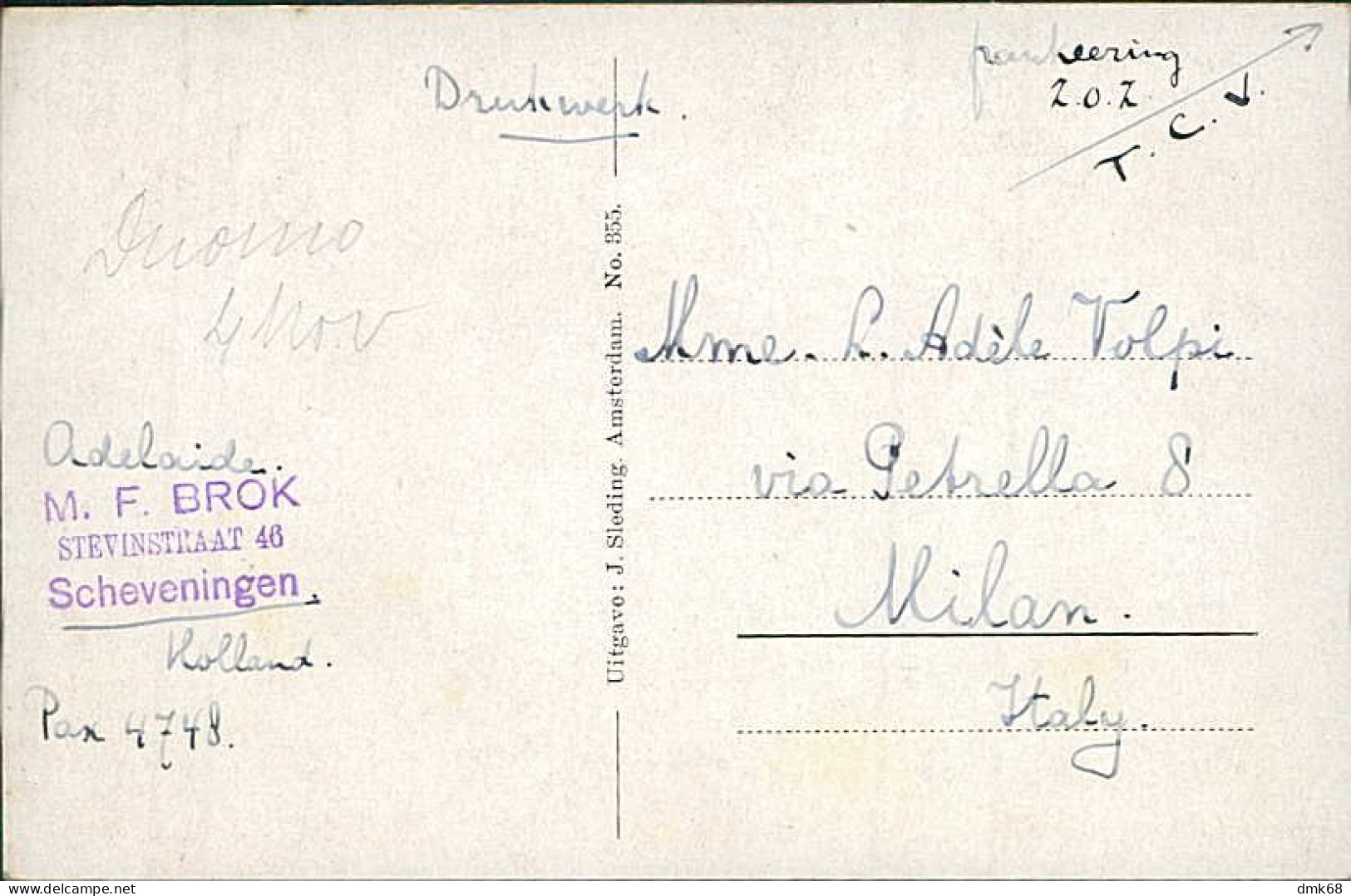 NETHERLANDS - SCHEVENINGEN - ZEEGEZICHT EN PIER - MAILED BY M.F. BROK  / STAMP - 1930s (18225) - Scheveningen