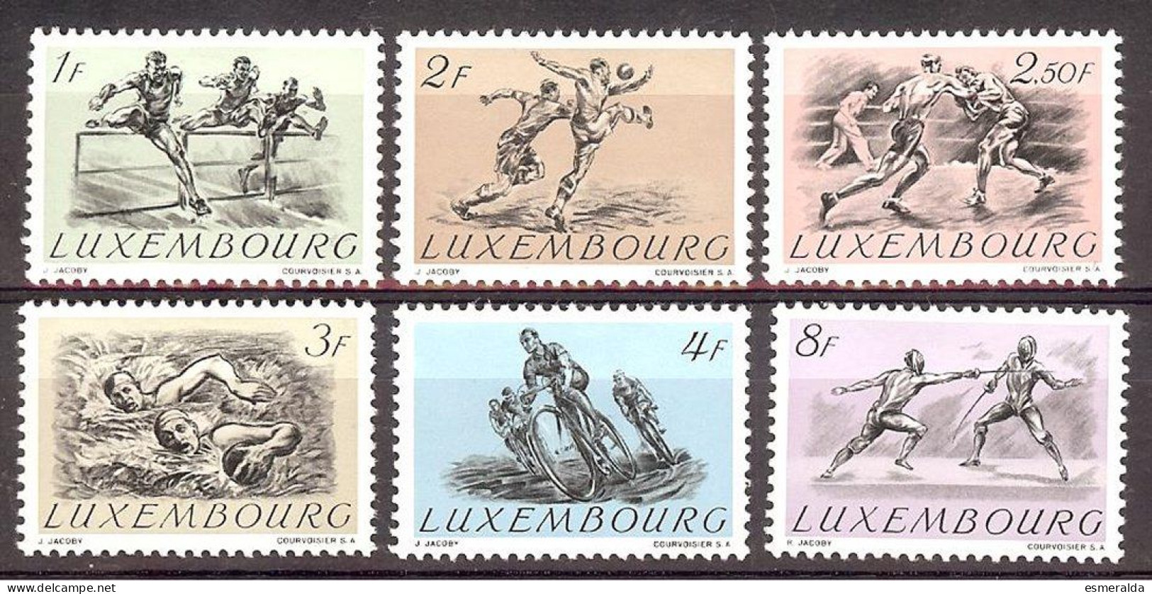 Luxembourg Yv 455/60 Sports: Courses De Haies,football,boxe,water-polo,cyclisme,escrime,tous * Charnières/mh - Nuevos