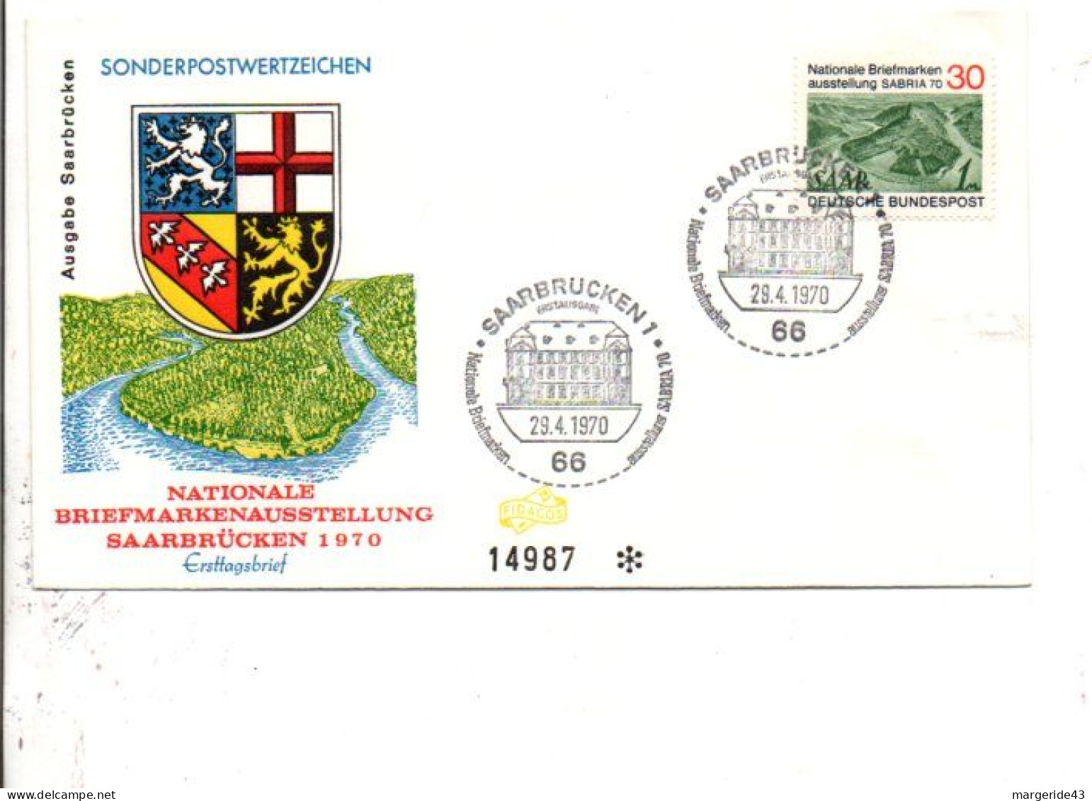 ALLEMAGNE FDC 1970 EXPO SABRIA 70 - 1961-1970