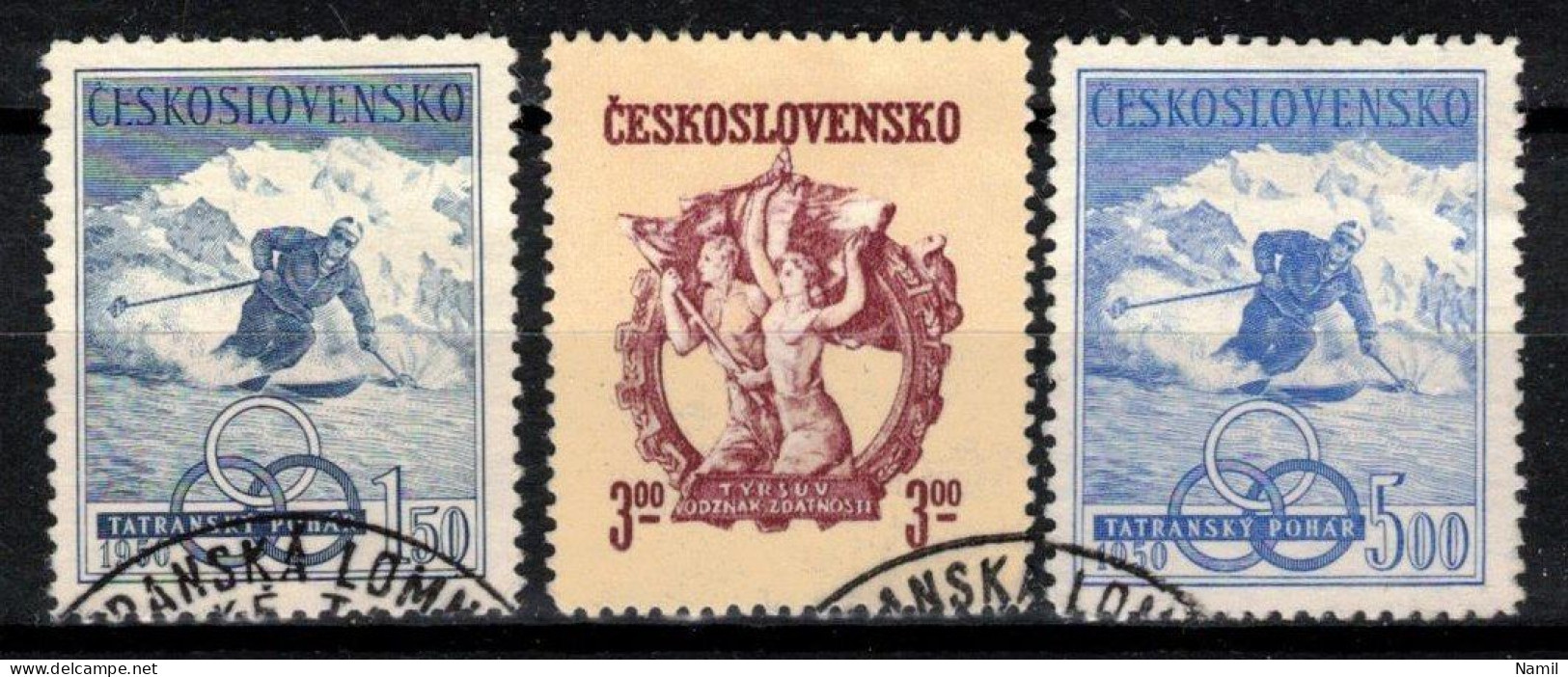 Tchécoslovaquie 1950 Mi 605-7 (Yv 523-5), Obliteré, - Used Stamps