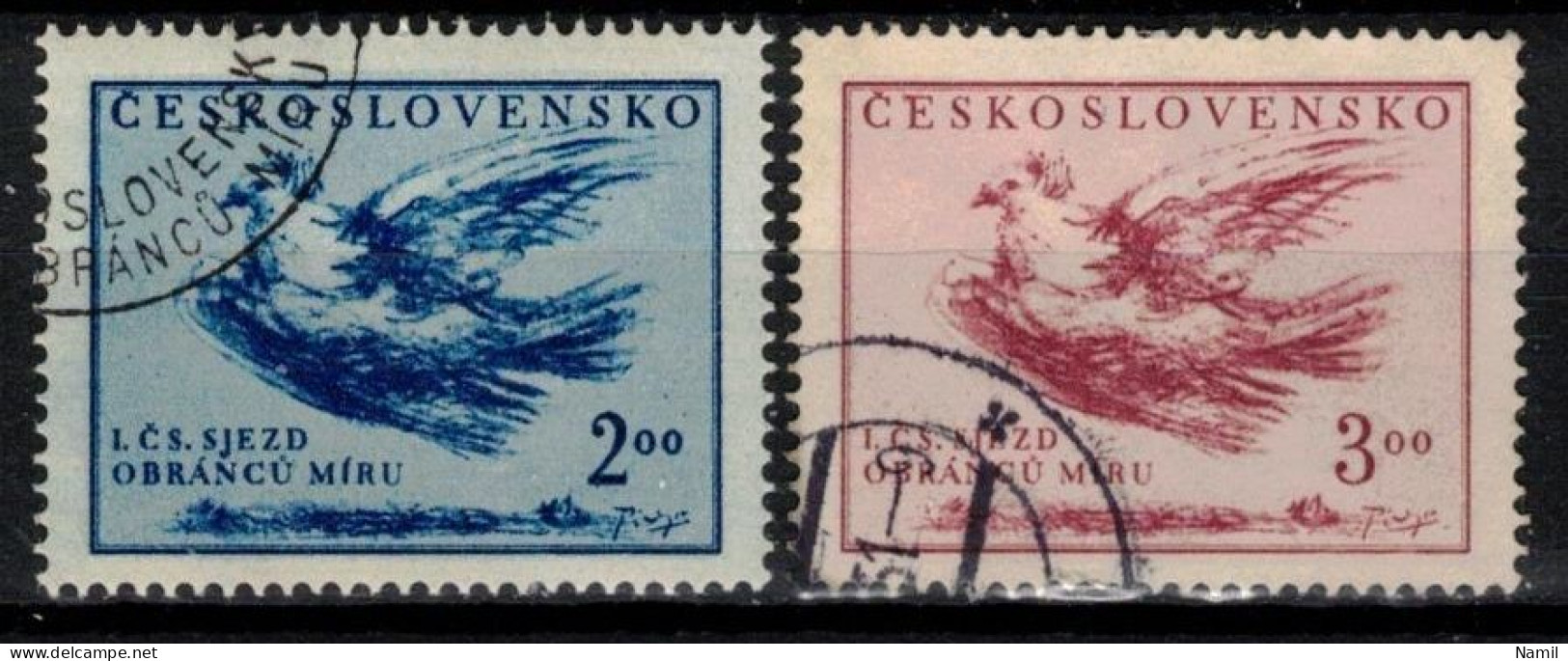 Tchécoslovaquie 1951 Mi 643-4 (Yv 556-7), Obliteré, - Used Stamps