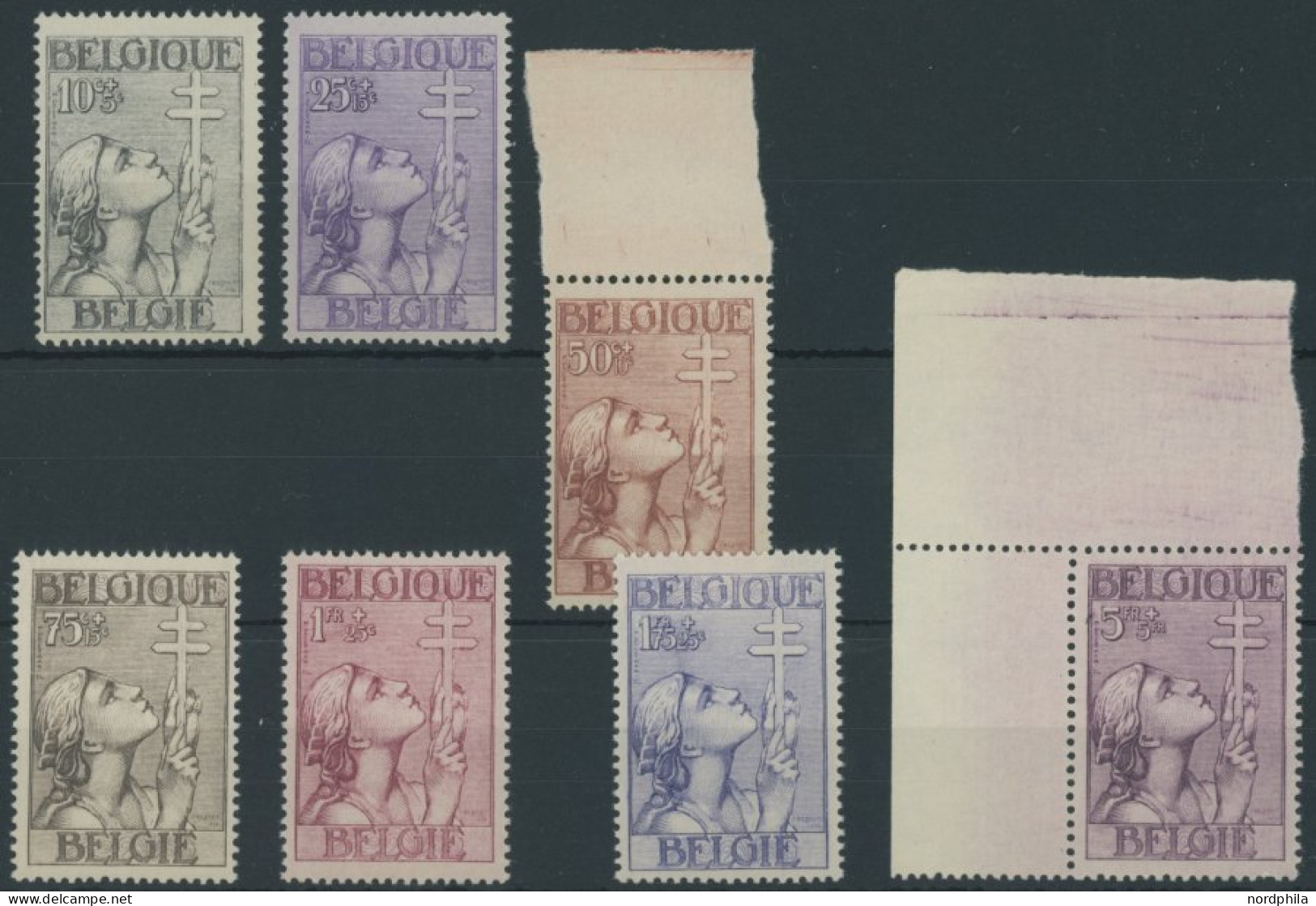 BELGIEN 366-72 **, 1933, Tuberkulose, Prachtsatz, Mi. 800.- - Sonstige & Ohne Zuordnung