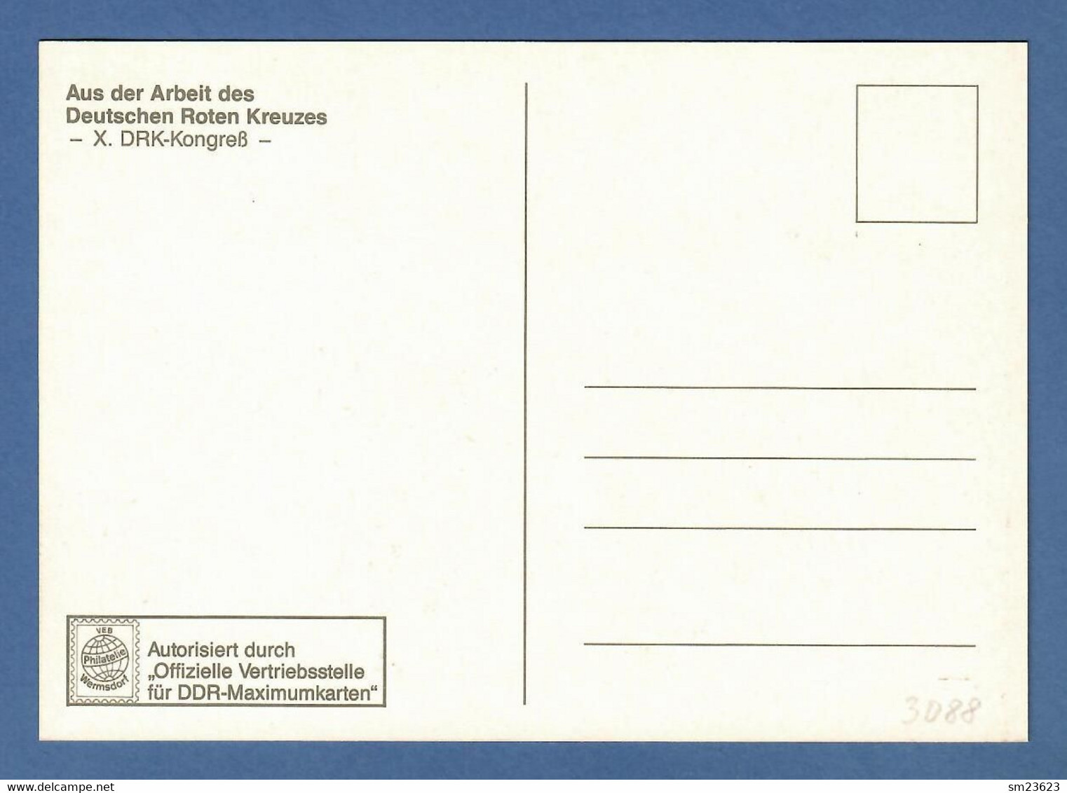 DDR  1987  Mi.Nr. 3088 , Kongress Des Deutschen Roten Kreuzes Der DDR - Maximum Card - Berlin 07.04.1987 - Maximumkarten (MC)