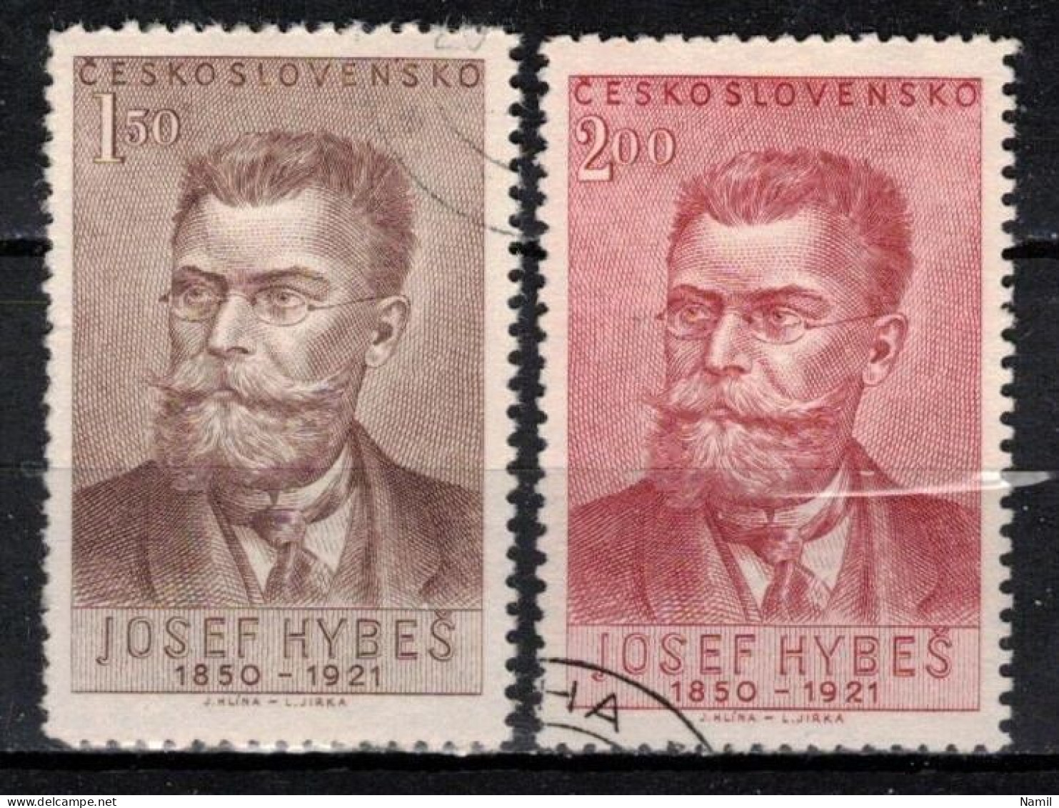 Tchécoslovaquie 1951 Mi 682-3 (Yv 591-2), Obliteré, - Used Stamps