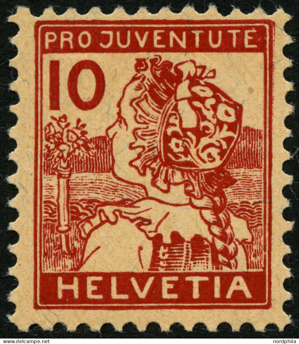 SCHWEIZ BUNDESPOST 129 *, 1915, 10 C. Pro Juventute, Falzrest, Pracht, Mi. 110.- - Nuovi