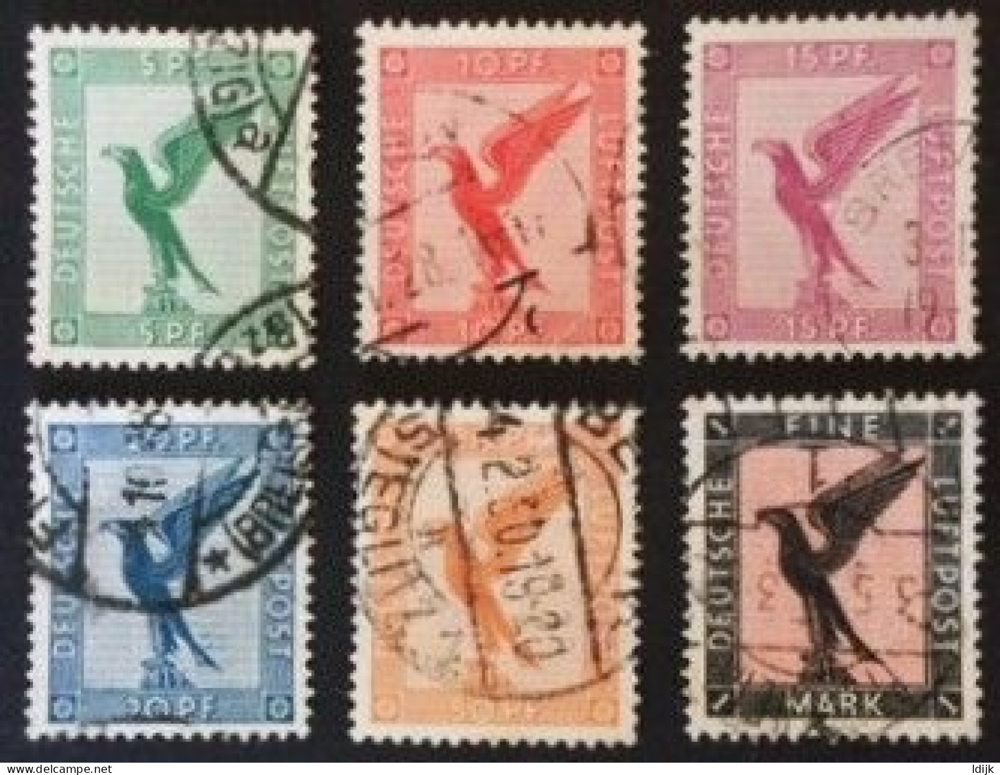 1926 Flugpost : Adler Auf Sockel Mi. 378, 379, A379, 380, 381, 382 - Used Stamps