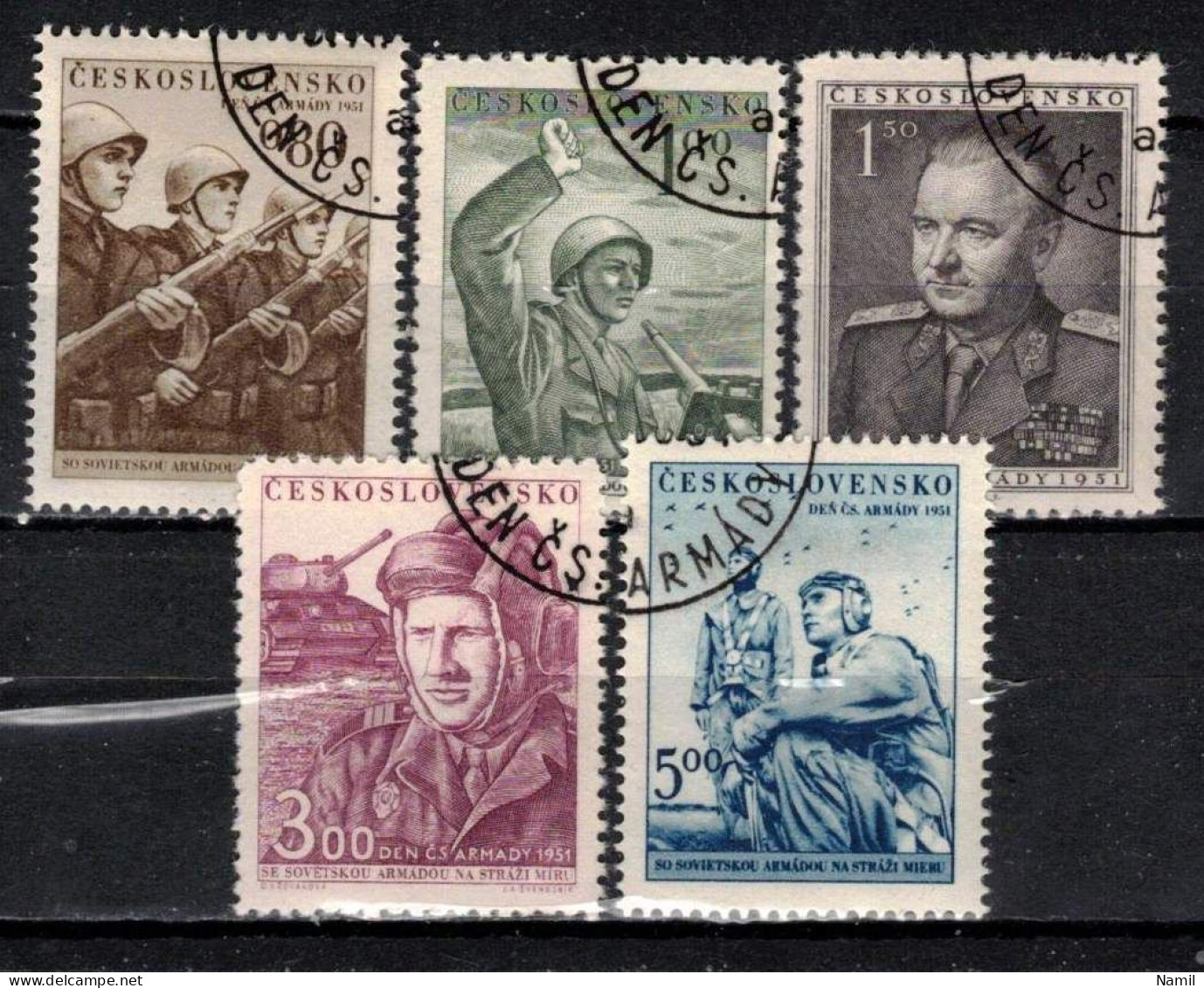 Tchécoslovaquie 1951 Mi 691-5 (Yv 600-4), Obliteré, - Used Stamps