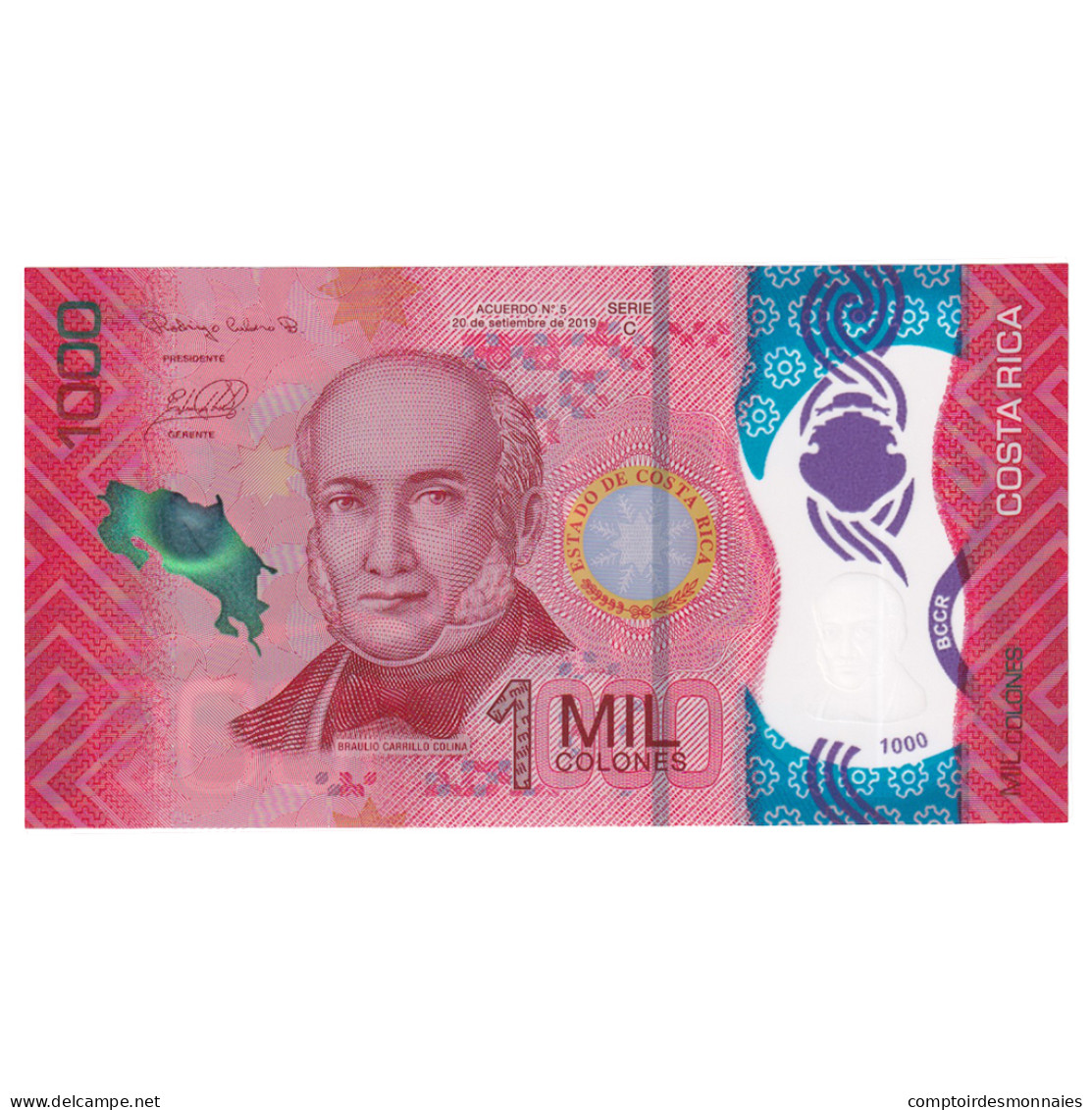 Billet, Costa Rica, 1000 Colones, 2019, 2019-09-20, KM:274, NEUF - Costa Rica