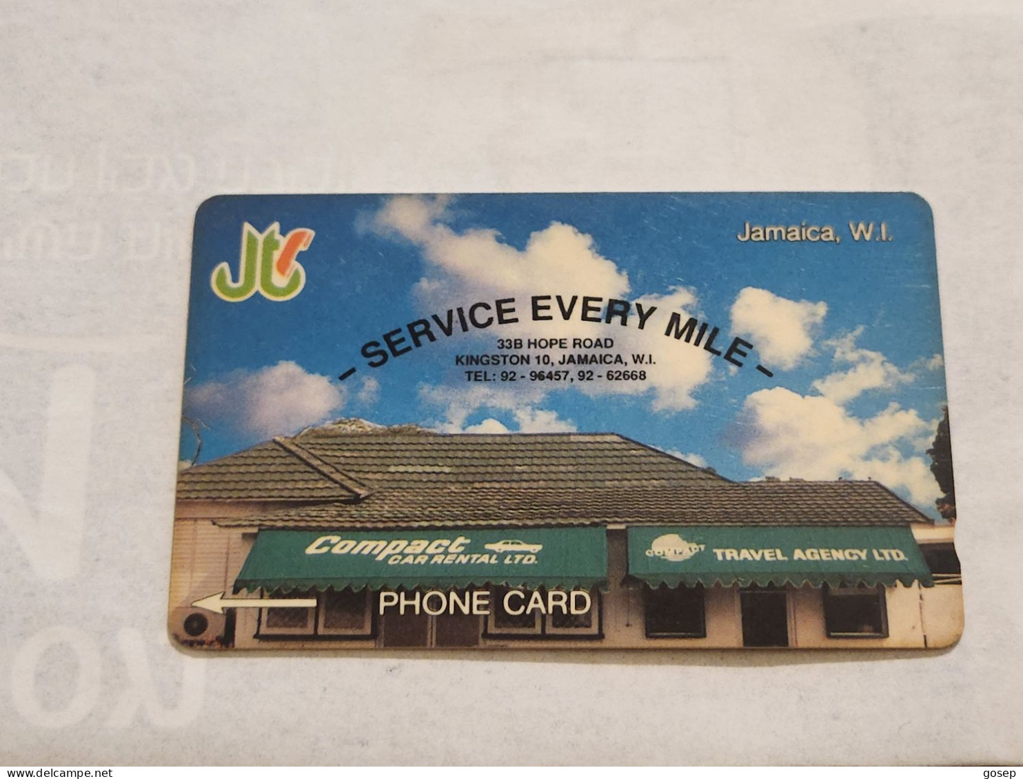 JAMAICA-(10JAMA--JAM-10A)-Service Every Mile-(61)-(10JAMA001681)-(J$50)-used Card+1card Prepiad - Jamaïque