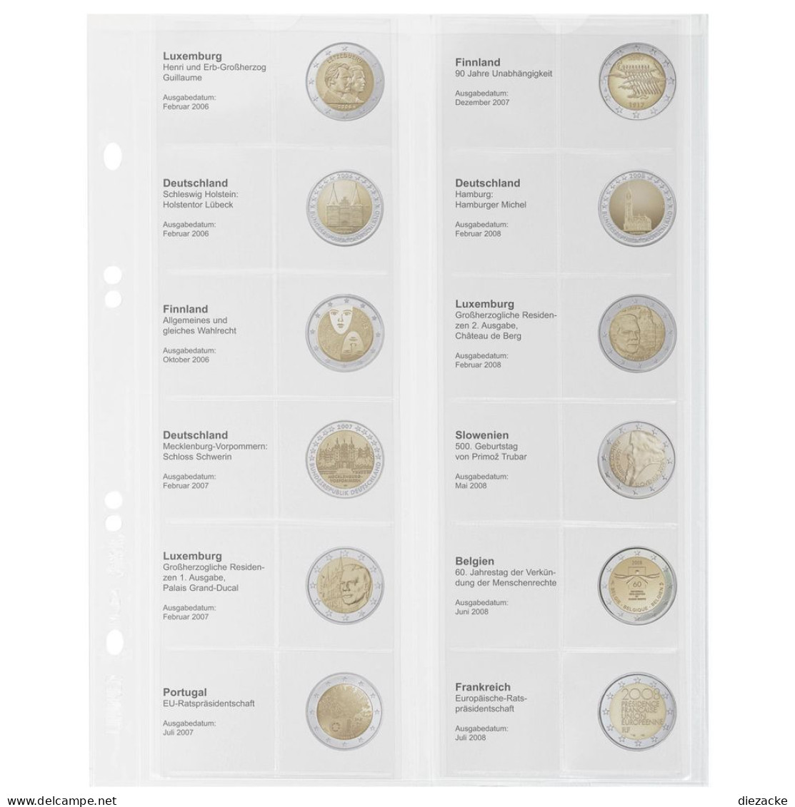 Lindner Vordruckblatt Publica M Für 2 Euro-Gedenkmünzen MU2E2 Neu - Matériel