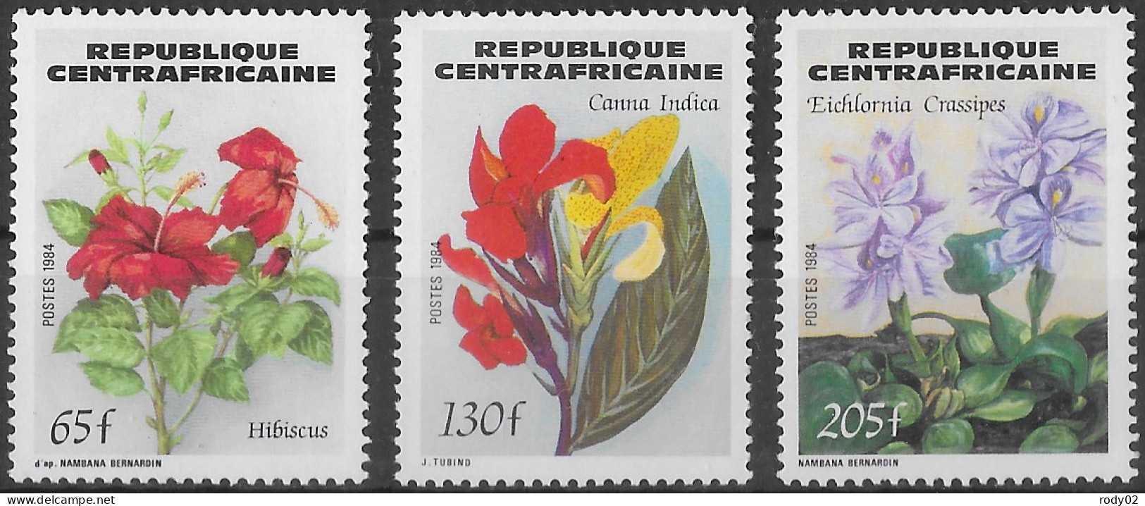 CENTRAFRIQUE - FLEURS - N° 643 A 645 - NEUF** MNH - Autres & Non Classés