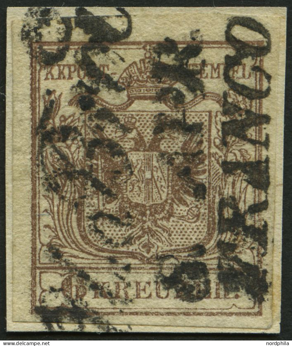 ÖSTERREICH 4X BrfStk, 1850, 6 Kr. Braun, Type Ib, Auf Knappem Briefstück, L1 U.BROD Und L2 FRANCO, Pracht, Gepr. Grobe - Autres & Non Classés