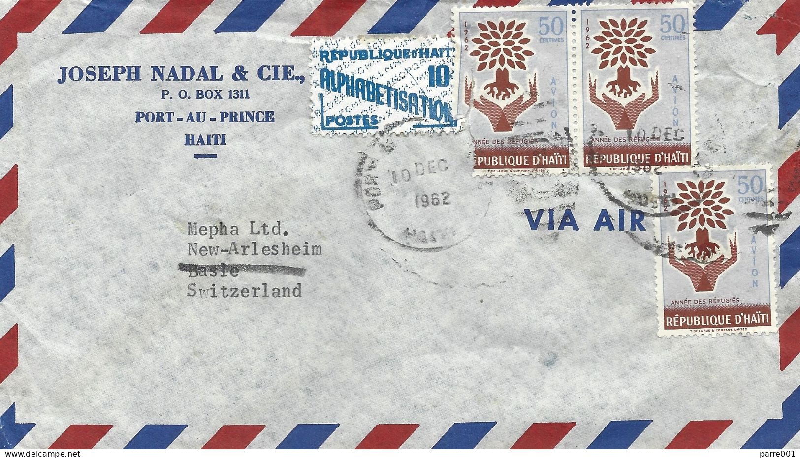 Haiti 1962 Port Au Prince Refugee Year Alpabethism Cover - Vluchtelingen