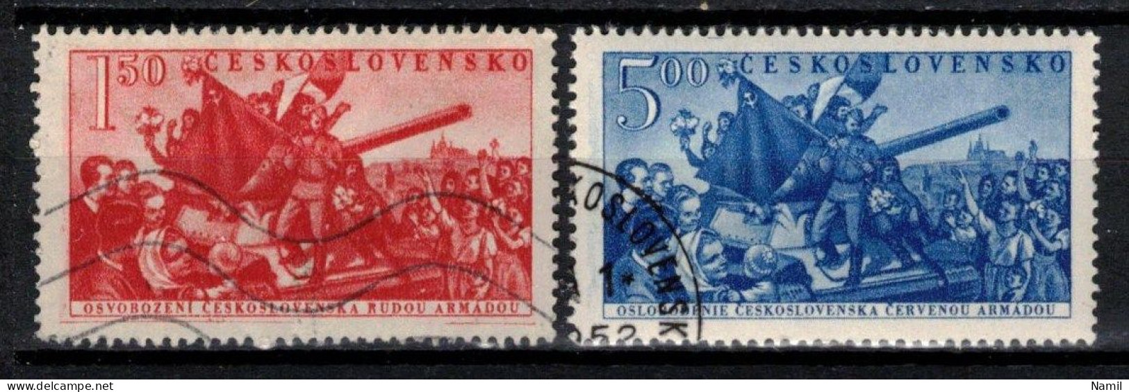 Tchécoslovaquie 1952 Mi 729-30 (Yv 638-9), Obliteré, - Oblitérés