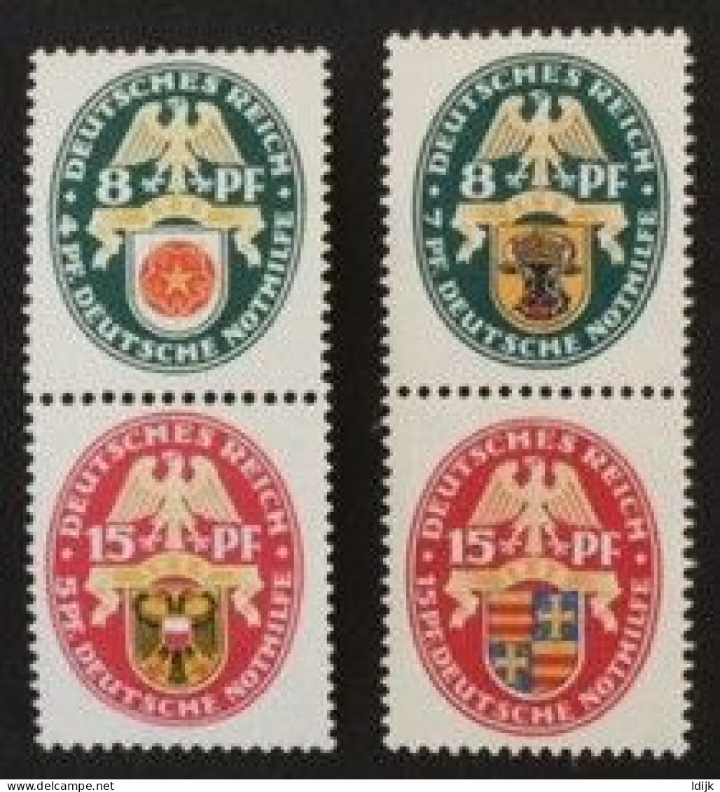 1928-1929**) Deutsche Nothilfe : Landeswappen S 50**) + S 68**) - Postzegelboekjes & Se-tenant