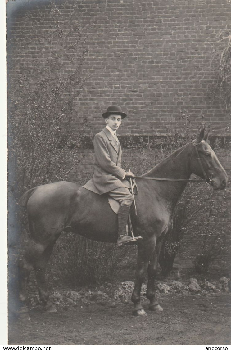 Carte Photo Cavalier Sur étalon Jacques 19 Ans - Foto