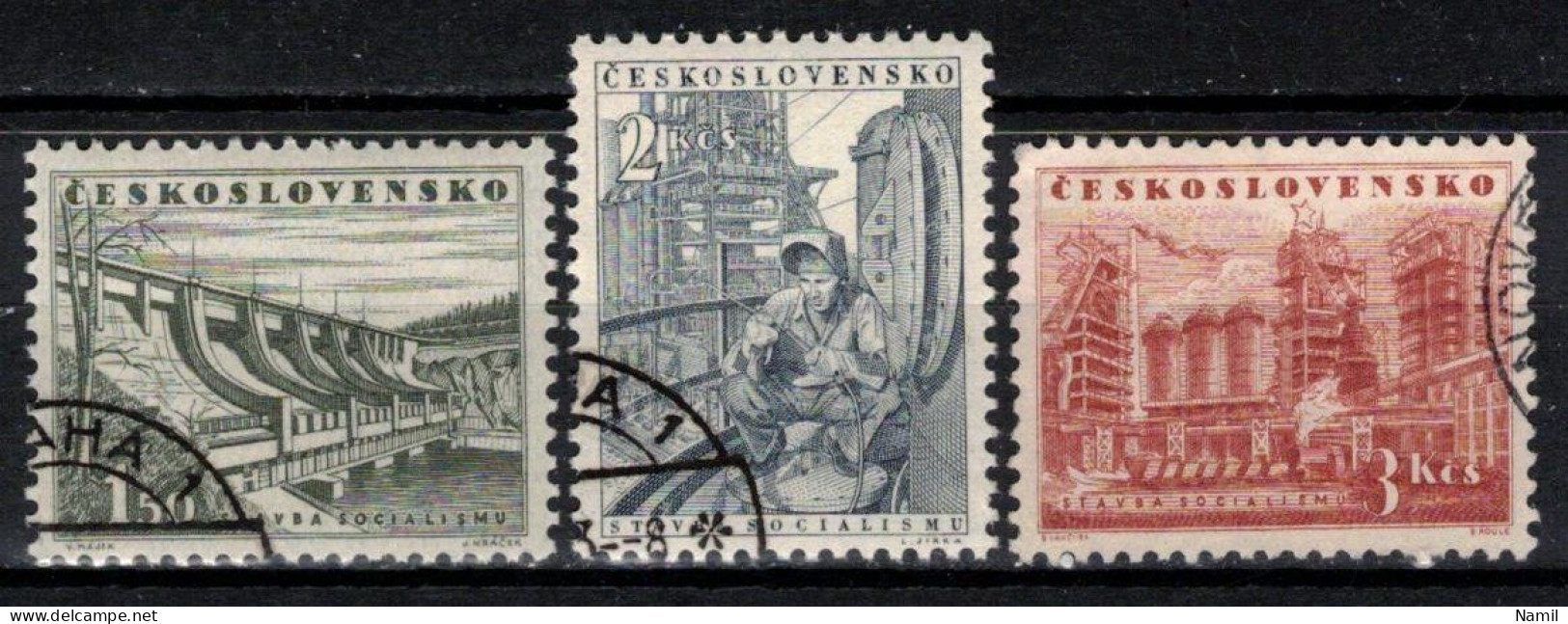 Tchécoslovaquie 1953 Mi 803-5 (Yv 707-9), Obliteré, - Usati