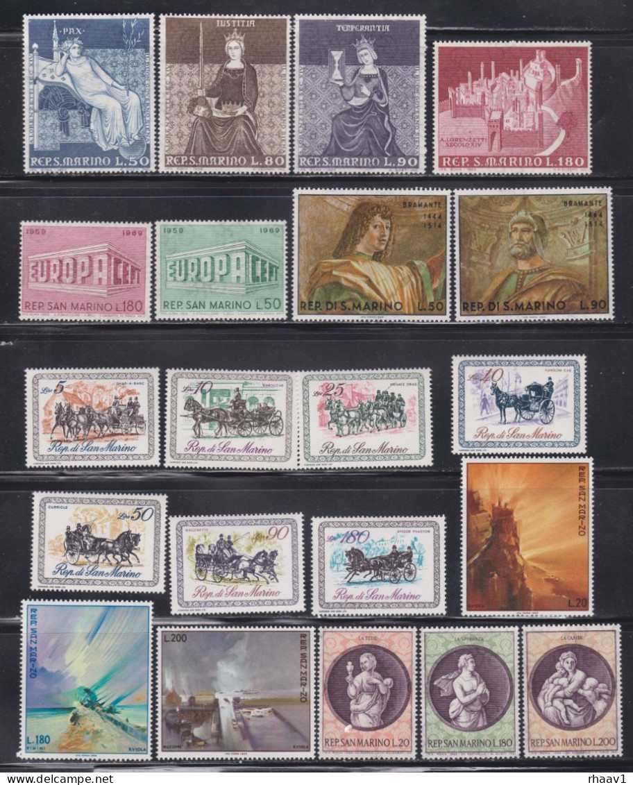 San Marino 21 Mint Stamps - Complete Year 1969 - Nuovi