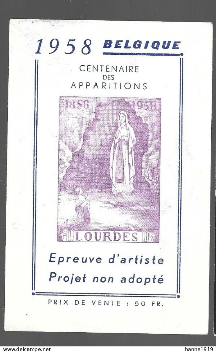 Lourdes 1958 Belgique Centenaire Des Apparitions Holy Card Htje - Santini