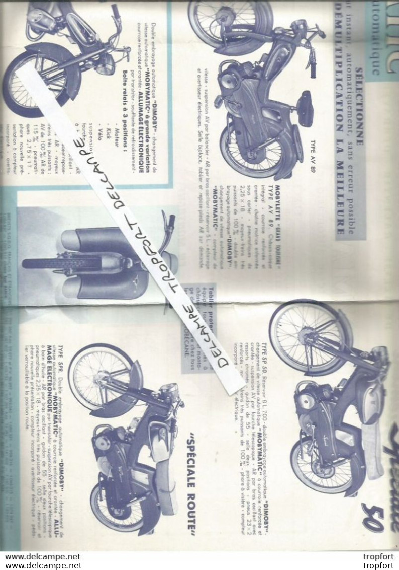 PZ / Feuillet PUBLICITAIRE MOBYMATIC Moto Mobylette 1962 DIMOBY - Reclame