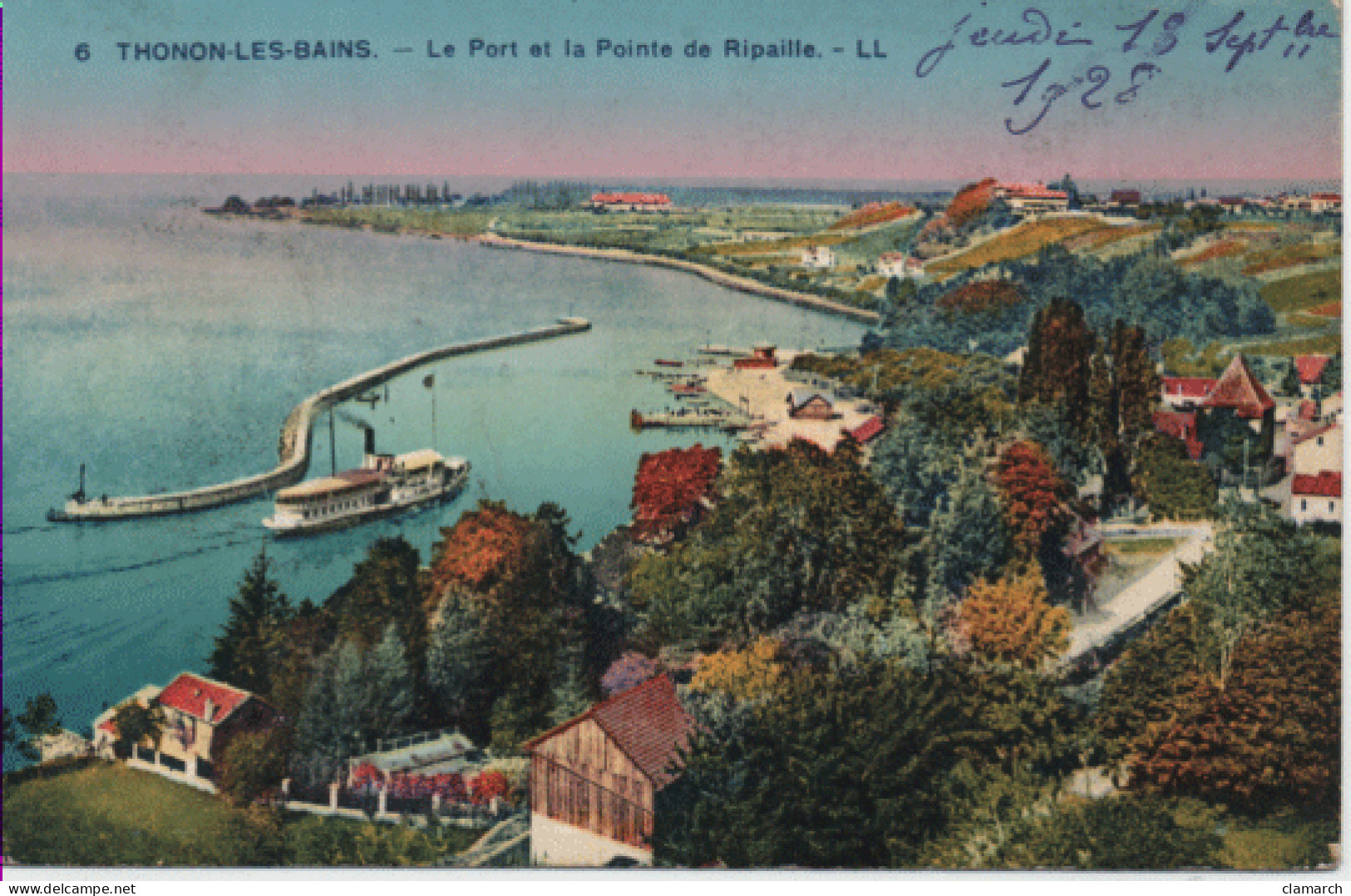 HTE SAVOIE-Thonon Les Bains-Le Port Et La Pointe De Ripaille (colorisé) LL 6 - Thonon-les-Bains