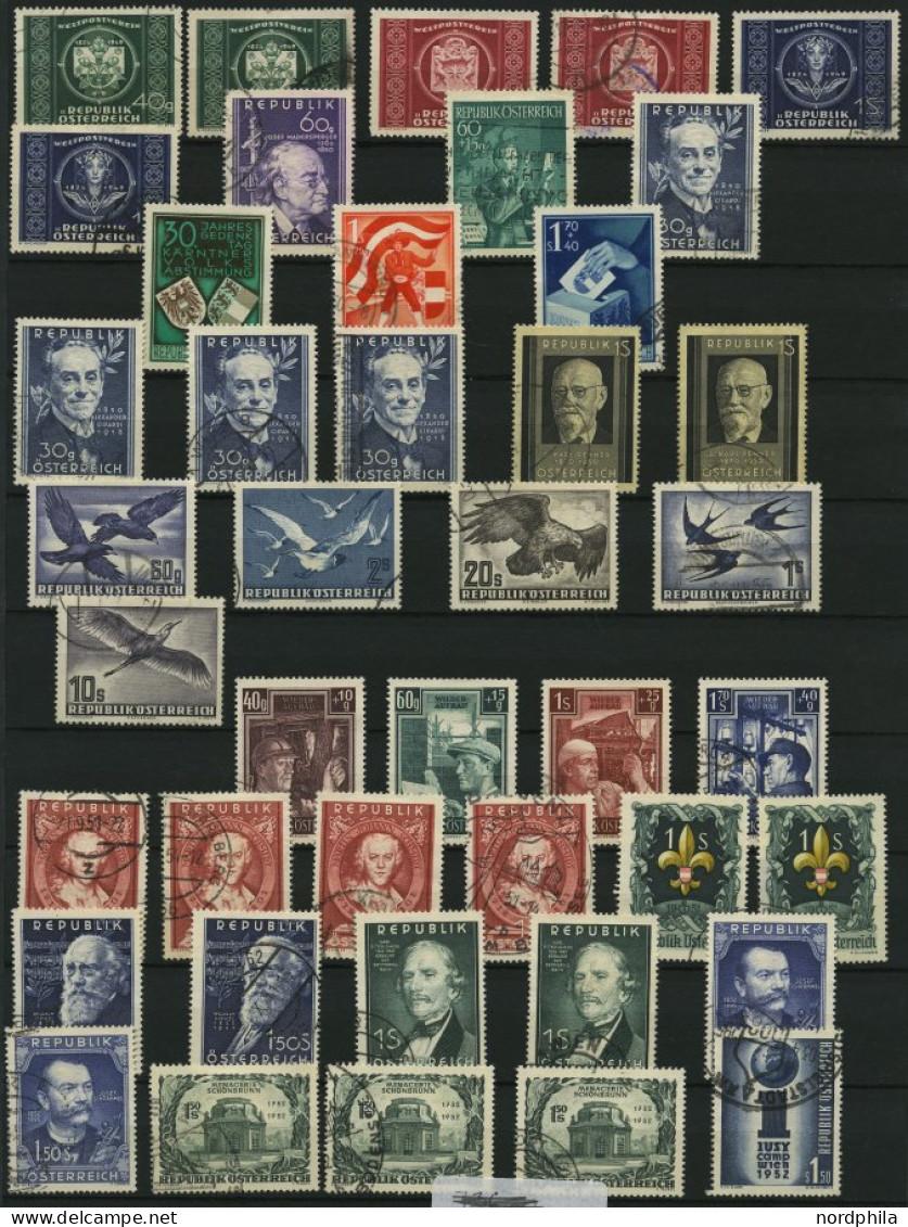 LOTS O, Gestempelte Dublettenpartie Österreich Von 1945-70 Im Einsteckbuch, Meist 2x, Mit Einigen Guten Mittleren Werten - Collections