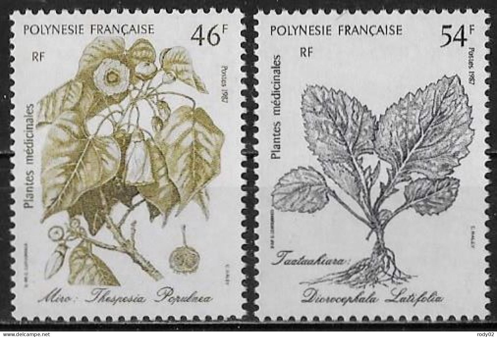 POLYNESIE FRANCAISE - PLANTES MEDICINALES - N° 285, 287 ET 315 A 317 - NEUF** MNH - Plantes Médicinales