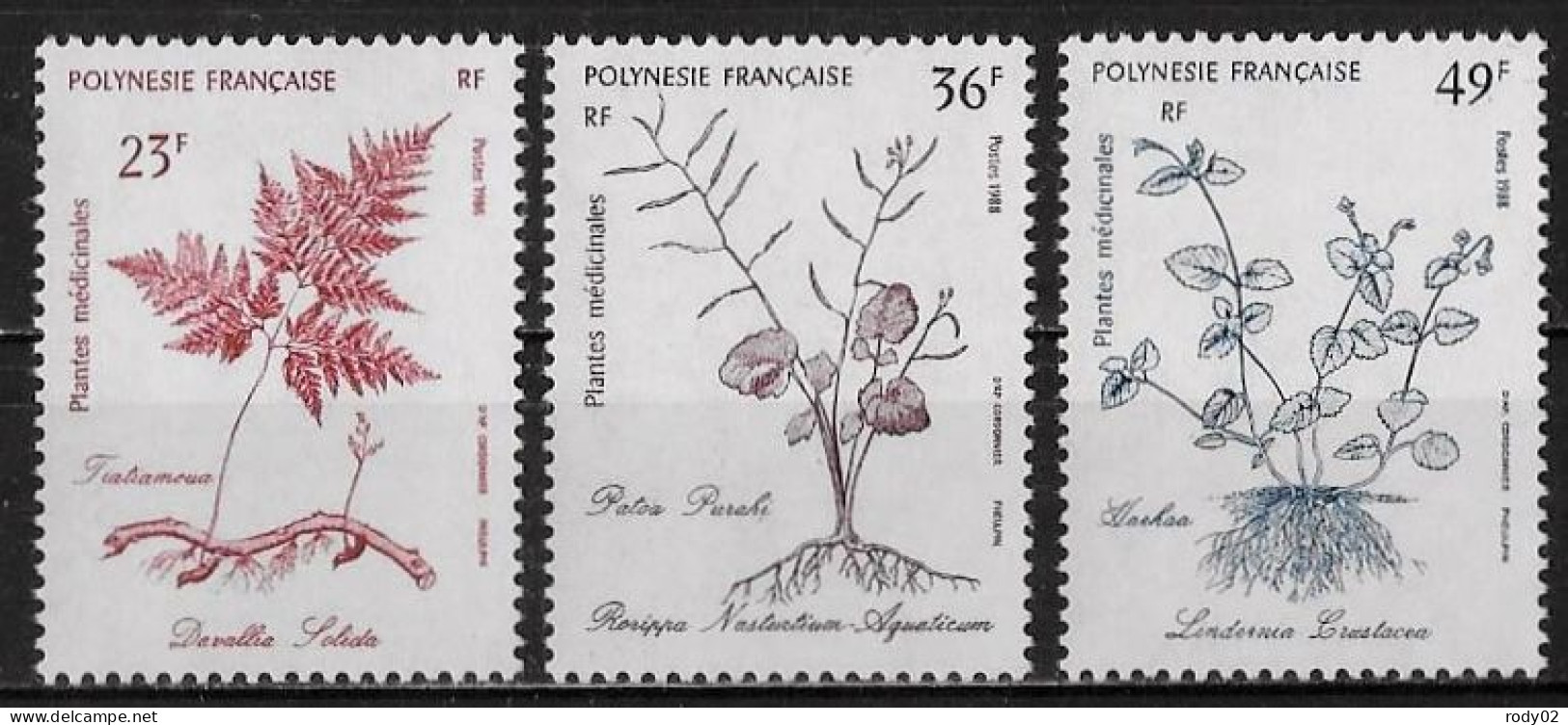 POLYNESIE FRANCAISE - PLANTES MEDICINALES - N° 285, 287 ET 315 A 317 - NEUF** MNH - Piante Medicinali