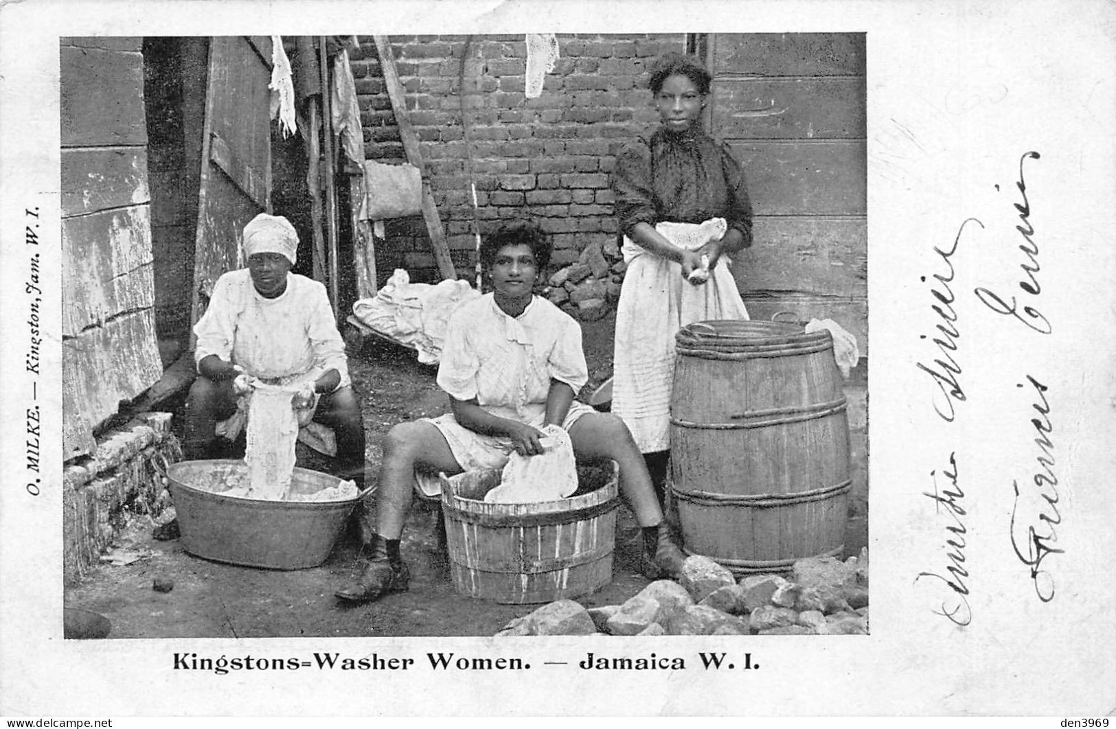 Jamaïque - Jamaica - KINGSTON - Kingstons-Washer Woman - Laveuses, Lavandières, Pin-up - Voyagé 1904 (2 Scans) - Jamaica
